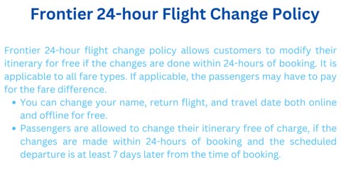 Frontier Flight Change Policy