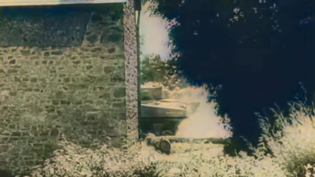 German Troops' Close Encounter with Sherman Tanks - Intense COLOURIZED Footage 🇩🇪🎥🚀