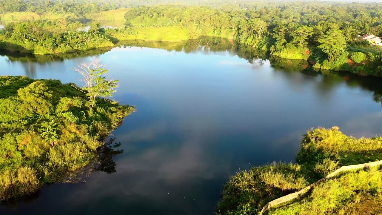 Drone Footage of Placid Lake and Landscape Scenery Full HD