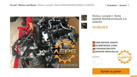 AEPSPIECES - Moteur complet Boite RANGE ROVER EVOQUE 2.0 204DTD