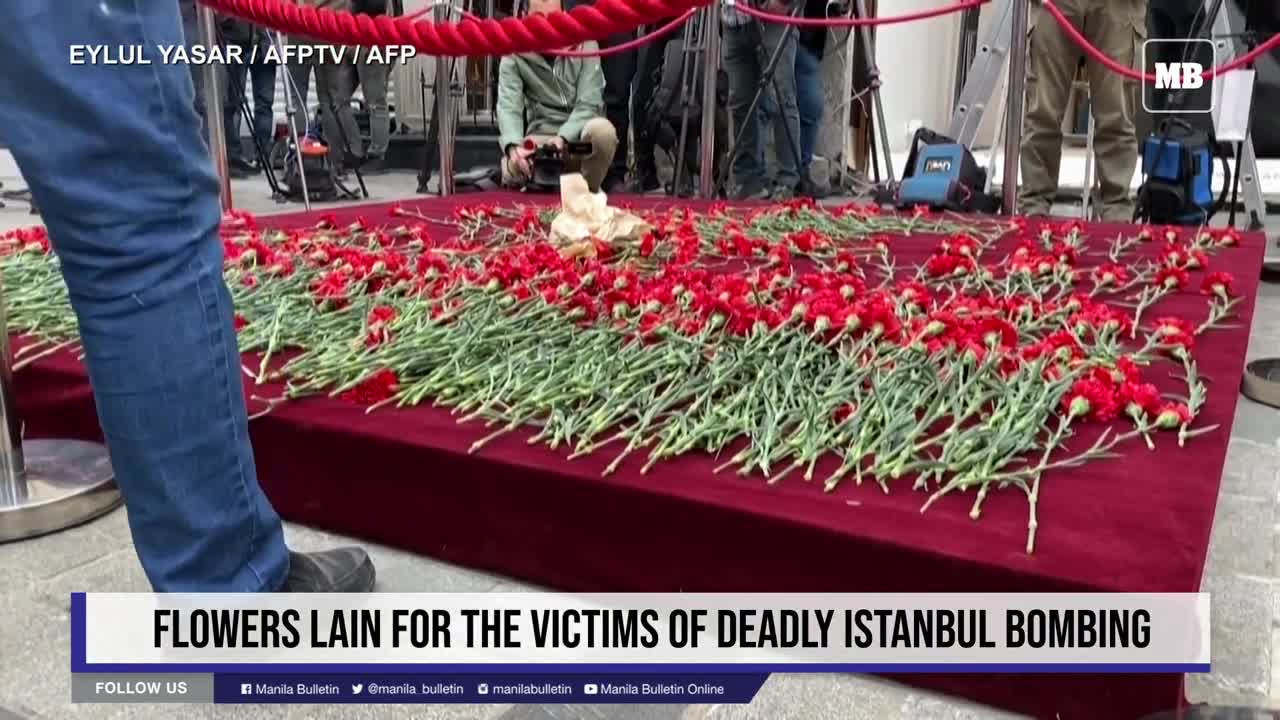 Flowers lain for the victims of deadly Istanbul bombing