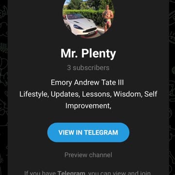 Andrew Tate´s Telegram Channel