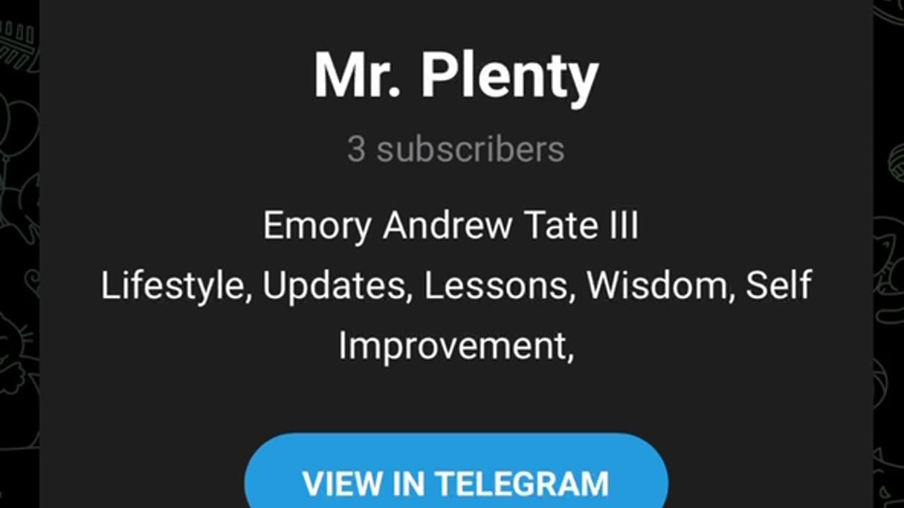 Andrew Tate´s Telegram Channel