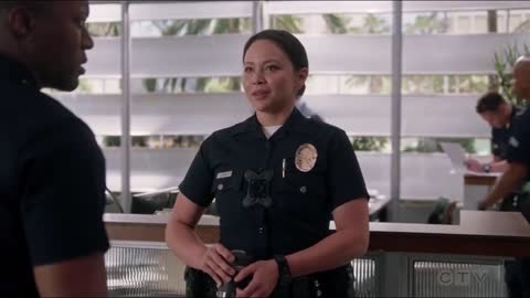 Tim and Lucy look at each other from a distance (slow motion!) - 5x03 #Chenford #TheRookie