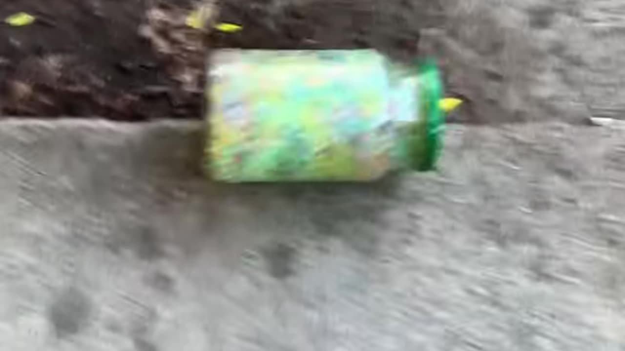 "Satisfying Bottle Crushing: Ultimate Stairway Smash!"