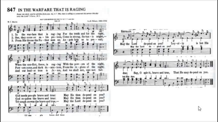 Christian Hymnary #847 In the Warfare That is Raging (Acapella)
