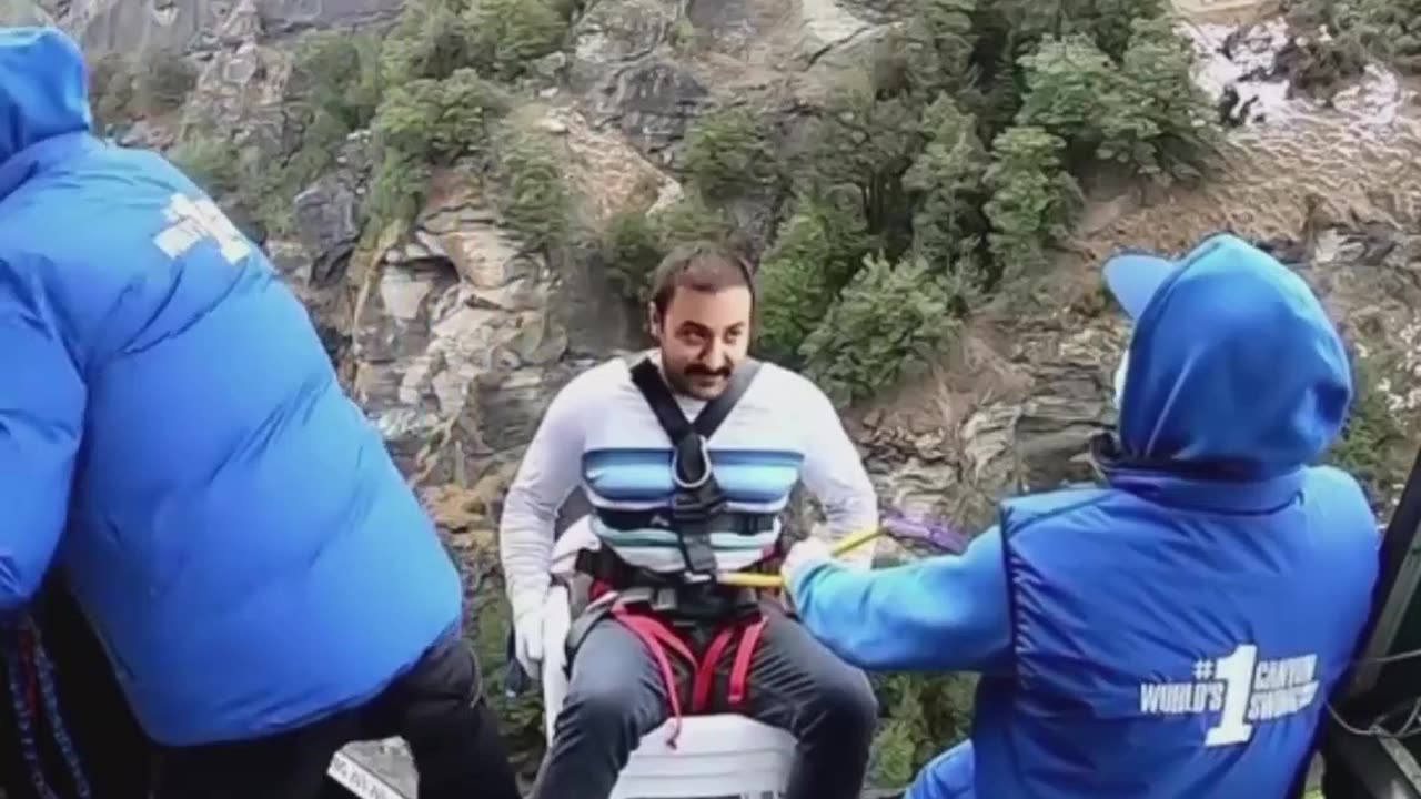 Funniest bungee jumping ever seen