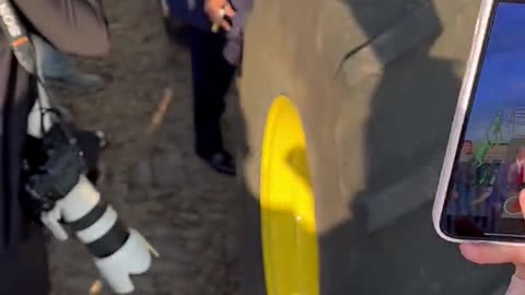 President Donald Trump signs a farmer's tractor!