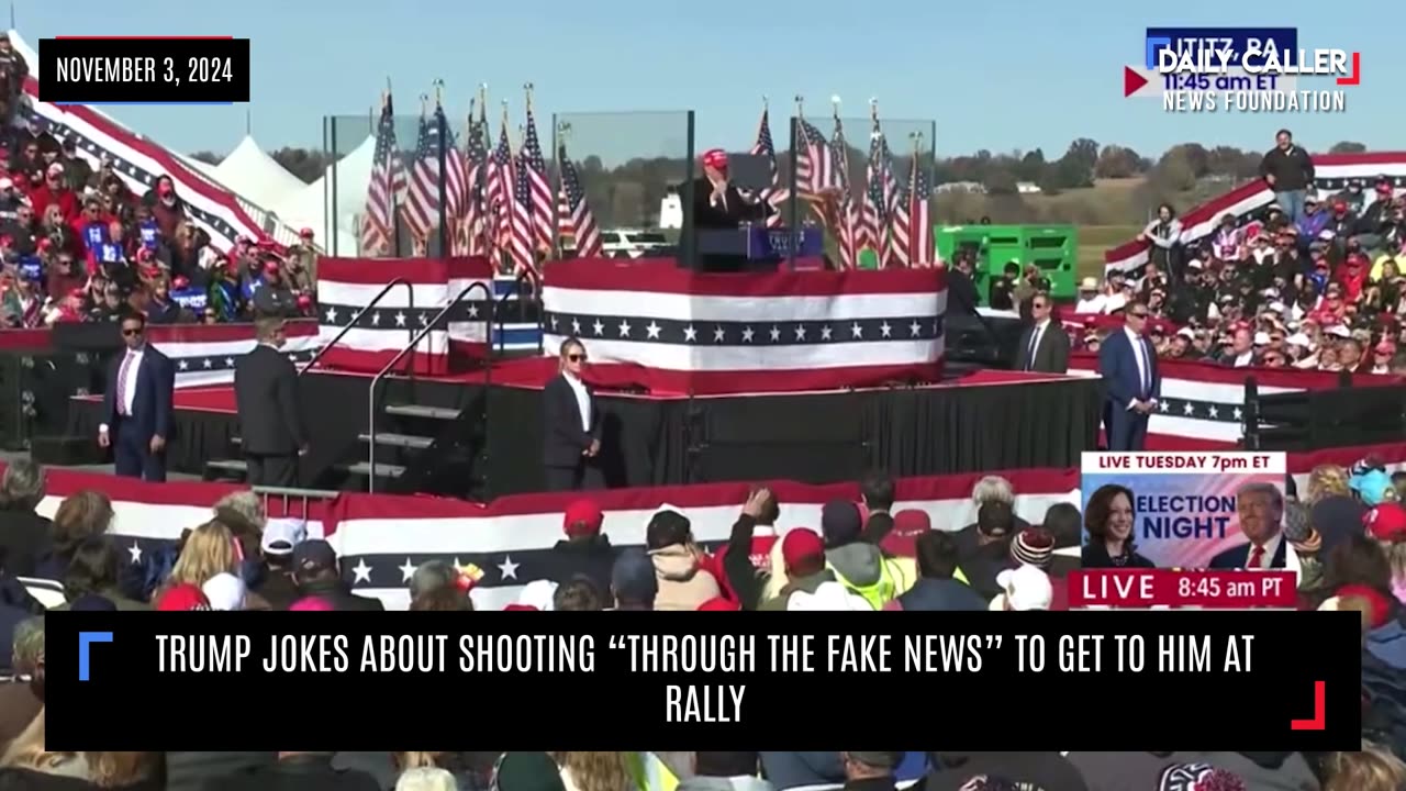 Trump Jokes About Shooting "Through The Fake News" To Get To Him At Rally