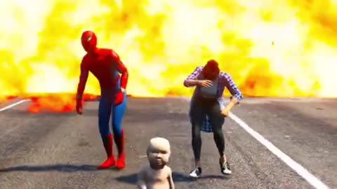 Baby save spiderman