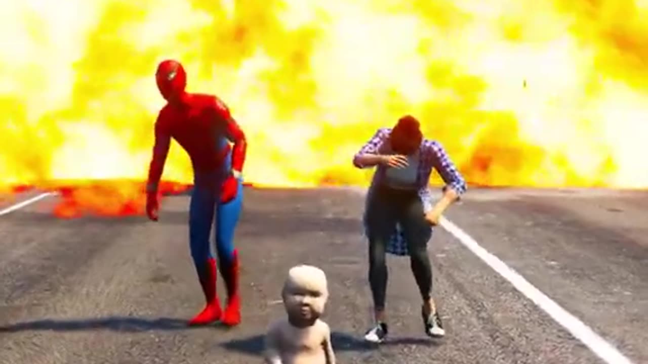 Baby save spiderman