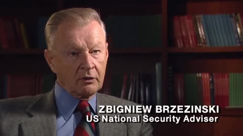 0:03 / 1:00 1979 Zbigniew Brzezinski to Mujahideen: "Your cause is right and God is on your side!"