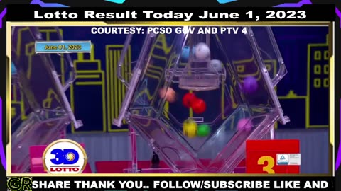 3D Lotto result 5pm draw today June 1, 2023