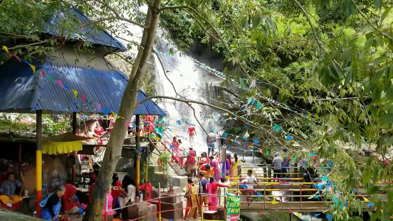 People enjoying jhor waterfall part 2