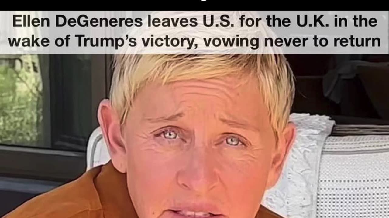 Ellen DeGeneres leaves U.S. for the U.K. in the wake of Trump's victory, vowing never to return.