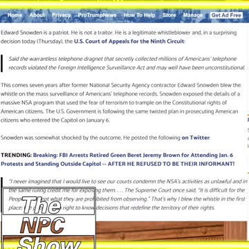 Edward Snowden Vindicated By Courts 🟠⚪🟣The NPC Show