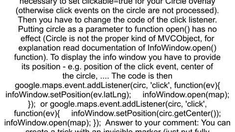 google maps v3 adding an info window to a circle