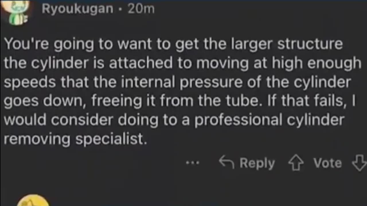 Ask Reddit: How to get a cylinder unstuck from a m&m tube?