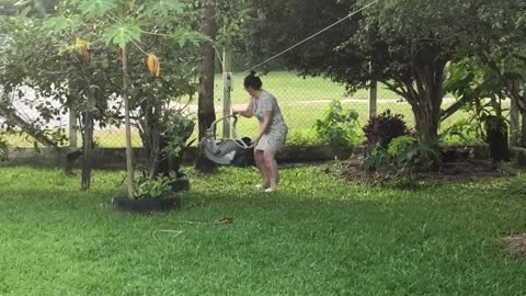 Grandpa Builds a Zipline for His Baby Grandson