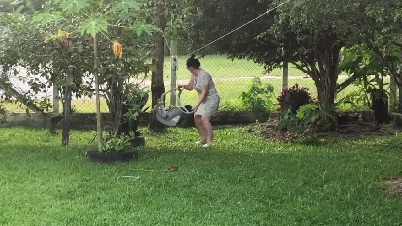 Grandpa Builds a Zipline for His Baby Grandson