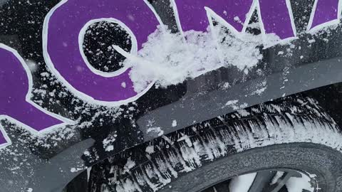 Cleaning snow off mi lovely art