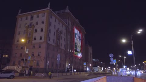 TIME Cover projected on US Embassy.