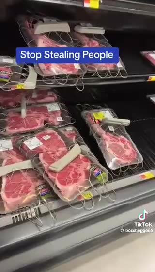 They're Locking Up Steaks At The Grocery Store...