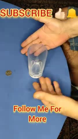 Simple Magic Trick With Coin and Glass _ Revealed