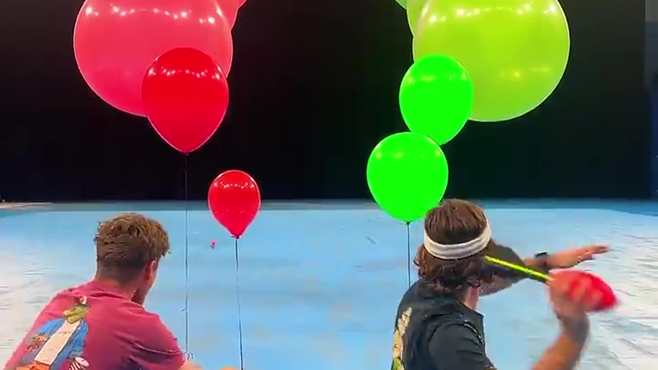 Look at the Last through balloons popping