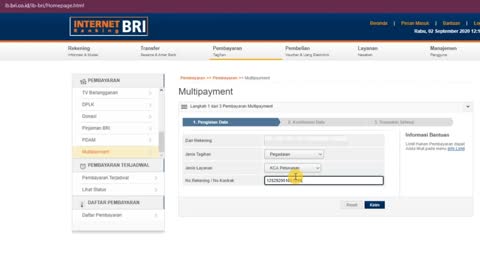 Pembayaran online dan internet banking melalui bri
