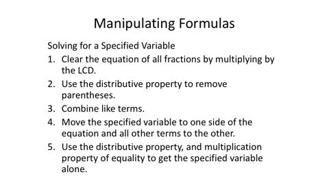 Formulas (MATH 1010 Unit 5 Lesson 8)