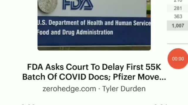 FDA Asks Court To Delay First 55K Batch Of COVID Docs; Pfizer Moves To Join Case
