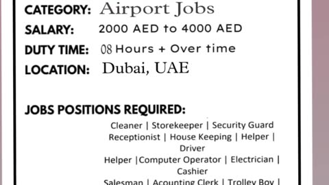 urgent for Dubai