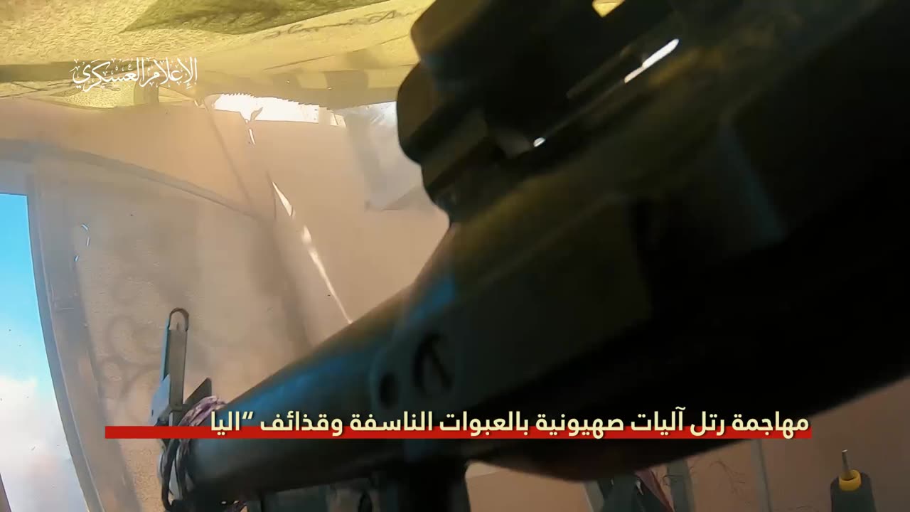 Al-Qassam Mujahideen clash with enemy vehicles west of the city of Khan Yunis