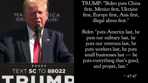 Trump in SC: Biden puts America Last