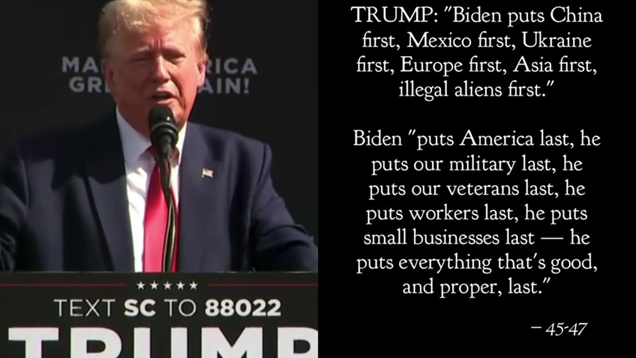 Trump in SC: Biden puts America Last