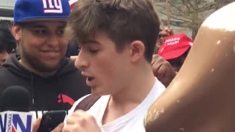 Arguing at Trump rally NYC 4/4/23