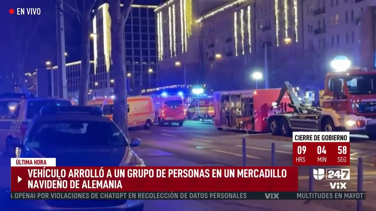 Un vehículo atropella a una multitud de personas en un mercado navideño en Alemania: esto se sabe