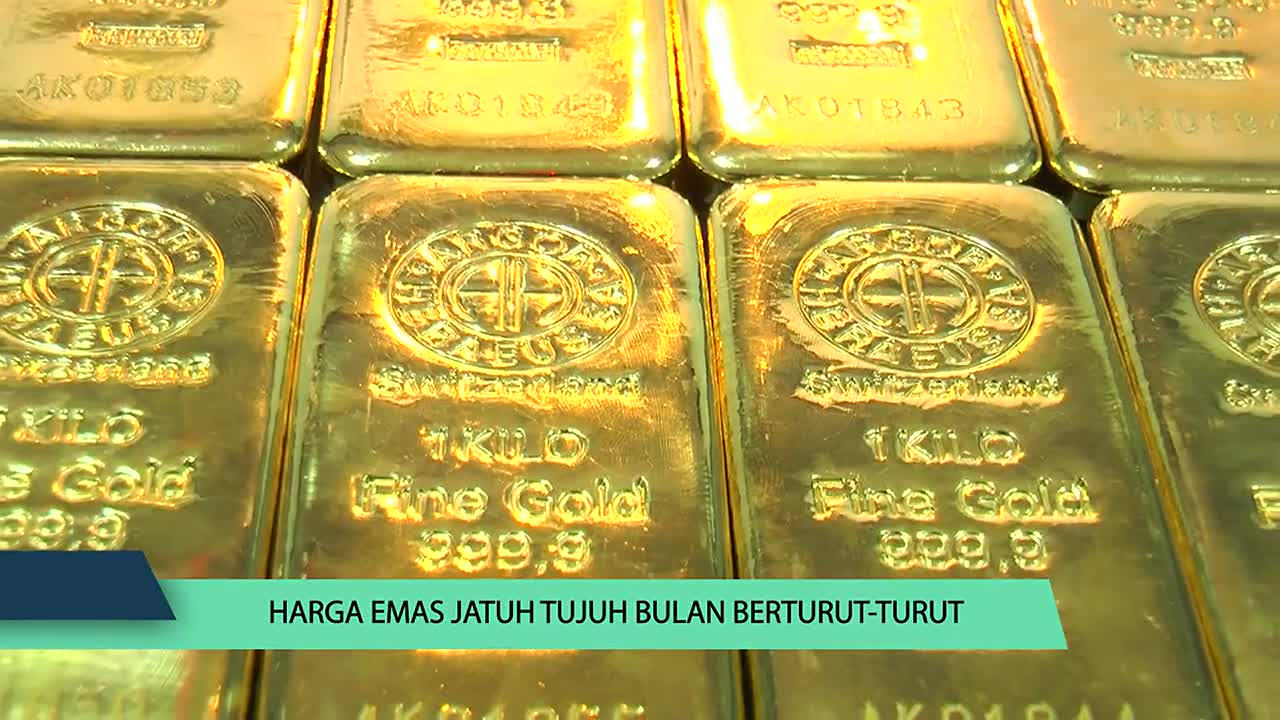 Harga Emas Jatuh Tujuh Bulan Berturut-Turut