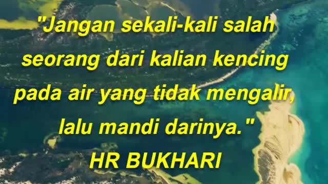 "Jangan sekali-kali salah seorang dari kalian kencing pada air yang tidak mengalir,