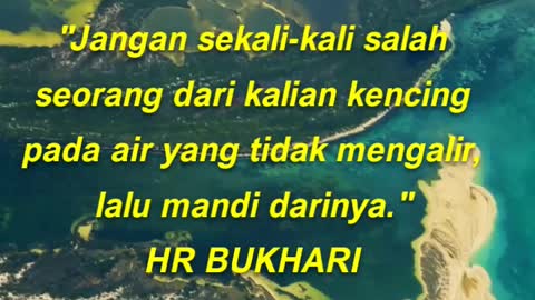 "Jangan sekali-kali salah seorang dari kalian kencing pada air yang tidak mengalir,