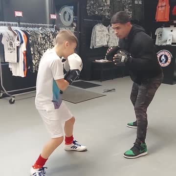 Joey working the shoe shine boxing