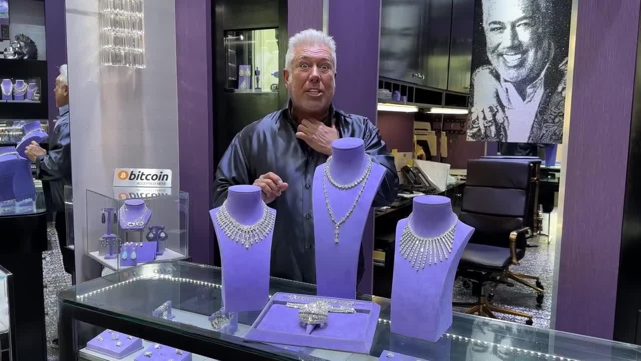 HUGE $5.5M GIA CERTIFIED PLATINUM DIAMOND TENNIS NECKLACE, HUGE PEICES AND MORE! (RODEO DRIVE)