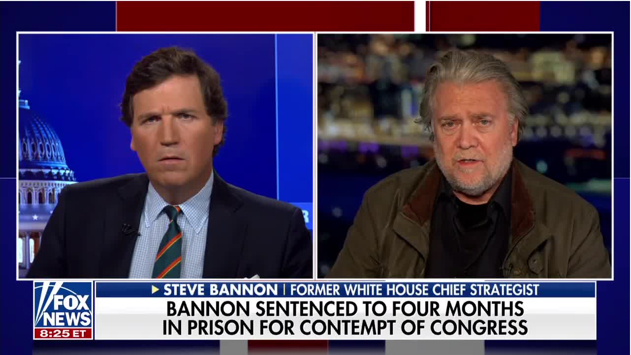 Steve Bannon's First Interview with Tucker Carlson Following Sentencing