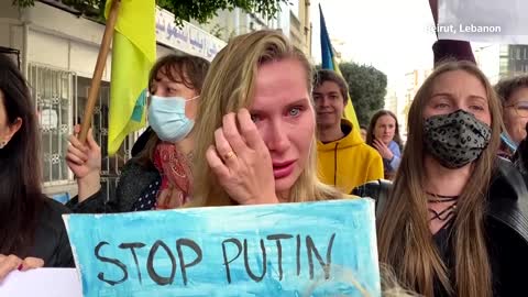 'Stop Putin': protesters around the world express fears