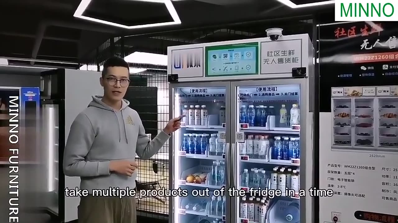 Smart Retail Fridge Vending Machine For Residential Area