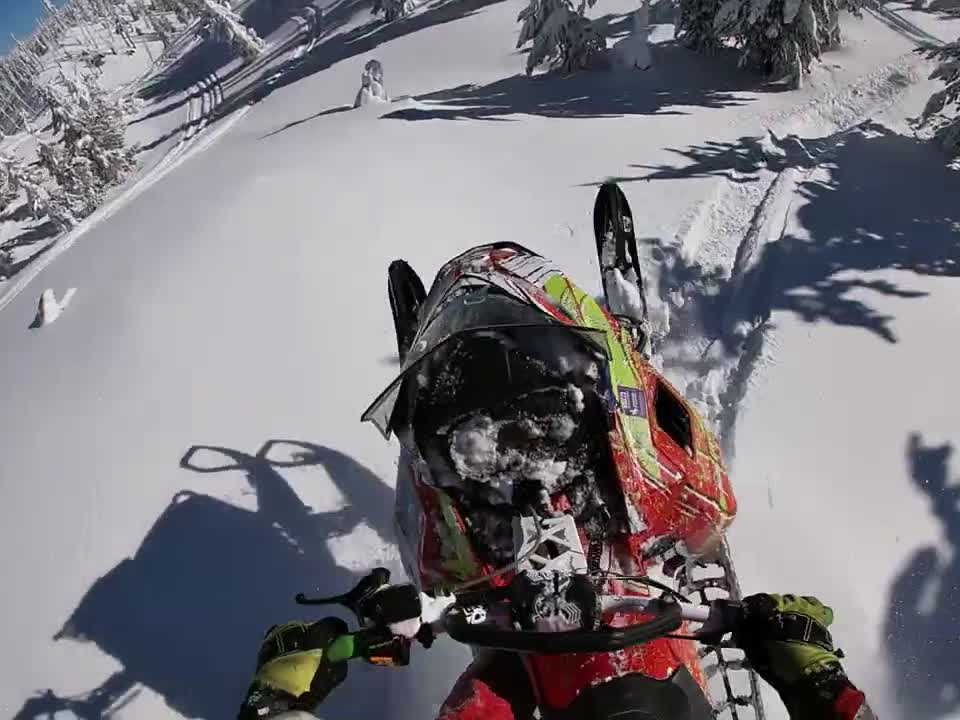 Guy Hit a Hidden Rock Riding His Sled Sending Him Over the Bars