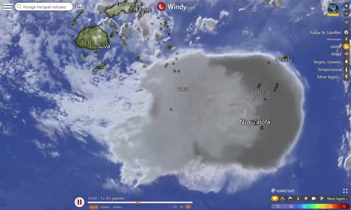 1/15/2022 underwater tsunami waves have hit the Pacific country of Tonga