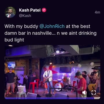 Kash Patel & John Rich in Nashville NOT Drinking Bud Light
