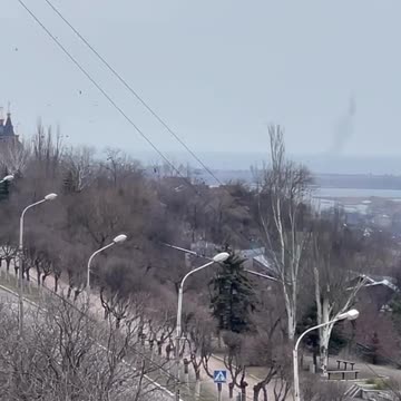 Attack helicopters of the Russian Armed Forces in the zone of the special operation in the Mariupol